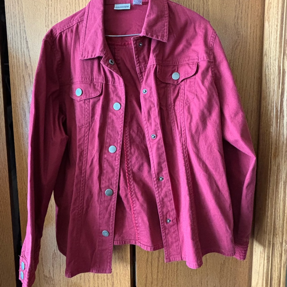 Chico's Red Jean Jacket
